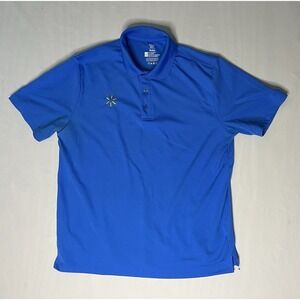 Walmart Employee Uniform Polo Shirt Men's SZ Large Blue Short Sleeve Embroidery